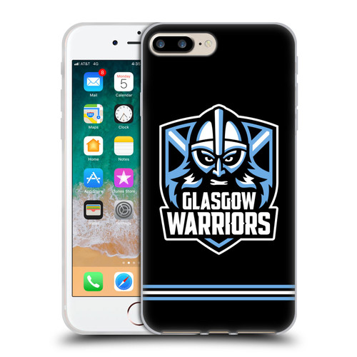 Glasgow Warriors Logo Stripes Black Soft Gel Case for Apple iPhone 7 Plus / iPhone 8 Plus