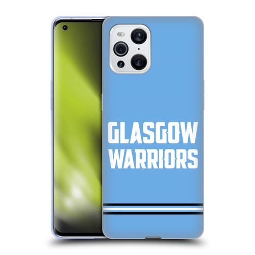 Glasgow Warriors Logo Text Type Blue Soft Gel Case for OPPO Find X3 / Pro