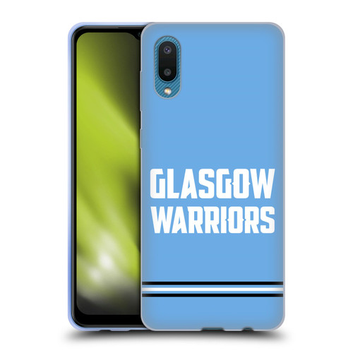Glasgow Warriors Logo Text Type Blue Soft Gel Case for Samsung Galaxy A02/M02 (2021)