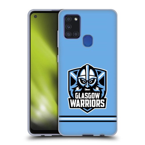 Glasgow Warriors Logo Stripes Blue Soft Gel Case for Samsung Galaxy A21s (2020)