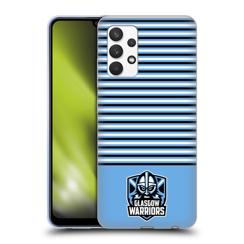 Glasgow Warriors Logo Stripes Blue 2 Soft Gel Case for Samsung Galaxy A32 (2021)