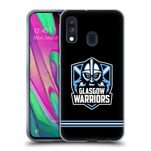 Glasgow Warriors Logo Stripes Black Soft Gel Case for Samsung Galaxy A40 (2019)