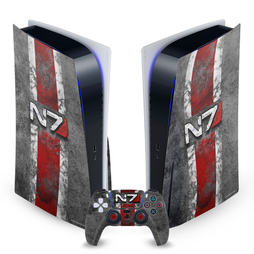 EA Bioware Mass Effect Graphics N7 Logo Distressed Vinyl Sticker Skin Decal Cover for Sony PS5 Disc Edition Bundle