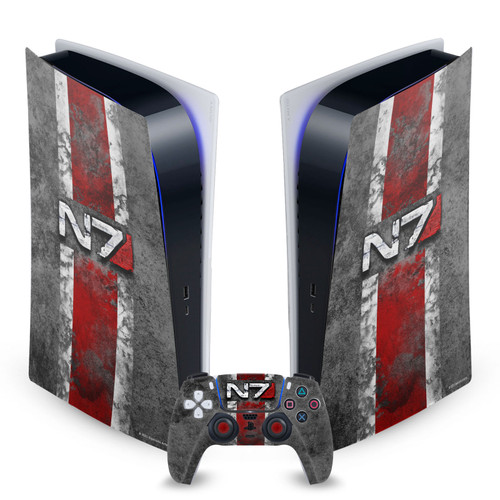 EA Bioware Mass Effect Graphics N7 Logo Distressed Vinyl Sticker Skin Decal Cover for Sony PS5 Digital Edition Bundle