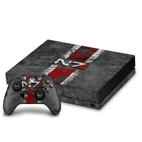 EA Bioware Mass Effect Graphics N7 Logo Distressed Vinyl Sticker Skin Decal Cover for Microsoft Xbox One X Bundle