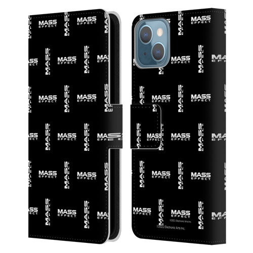 EA Bioware Mass Effect Graphics Logo Pattern Leather Book Wallet Case Cover For Apple iPhone 13