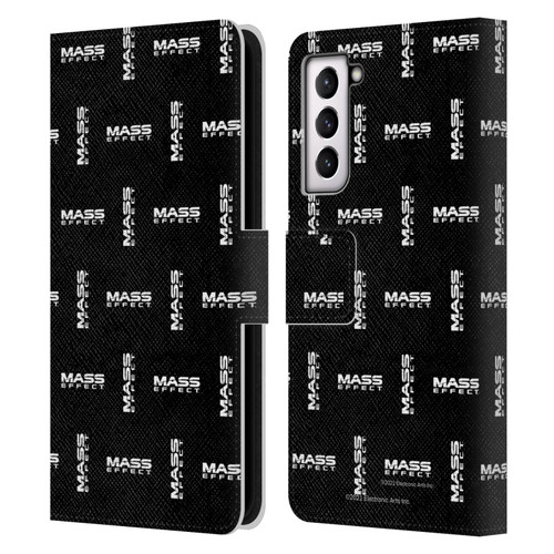 EA Bioware Mass Effect Graphics Logo Pattern Leather Book Wallet Case Cover For Samsung Galaxy S21 FE 5G