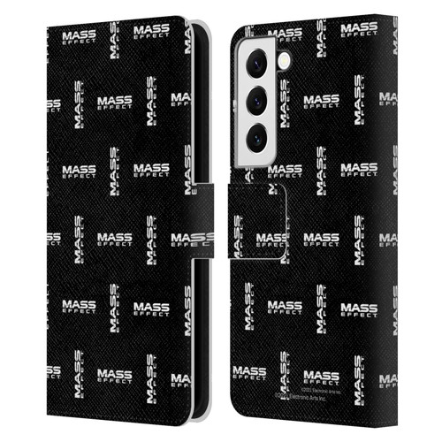 EA Bioware Mass Effect Graphics Logo Pattern Leather Book Wallet Case Cover For Samsung Galaxy S22 5G