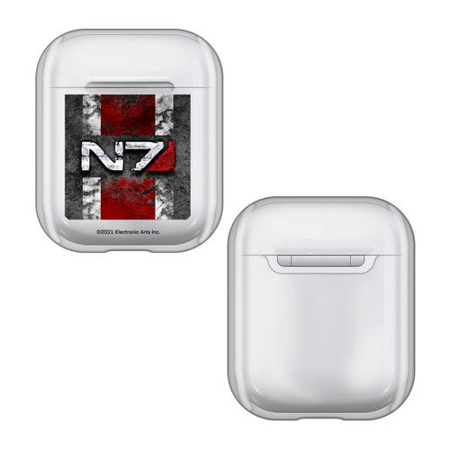 EA Bioware Mass Effect Graphics N7 Logo Distressed Clear Hard Crystal Cover Case for Apple AirPods 1 1st Gen / 2 2nd Gen Charging Case