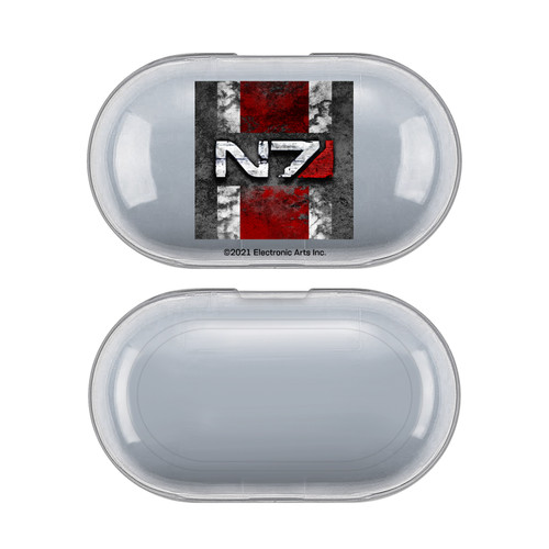 EA Bioware Mass Effect Graphics N7 Logo Distressed Clear Hard Crystal Cover Case for Samsung Galaxy Buds / Buds Plus
