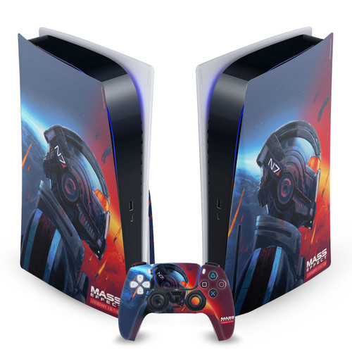 EA Bioware Mass Effect Legendary Graphics N7 Armor Vinyl Sticker Skin Decal Cover for Sony PS5 Disc Edition Bundle