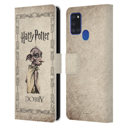 Harry Potter Chamber Of Secrets II Dobby House Elf Creature Leather Book Wallet Case Cover For Samsung Galaxy A21s (2020)