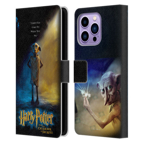 Harry Potter Chamber Of Secrets III Dobby Poster Leather Book Wallet Case Cover For Apple iPhone 14 Pro Max