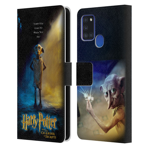 Harry Potter Chamber Of Secrets III Dobby Poster Leather Book Wallet Case Cover For Samsung Galaxy A21s (2020)