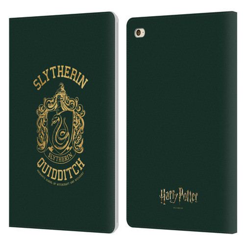 Harry Potter Deathly Hallows X Slytherin Quidditch Leather Book Wallet Case Cover For Apple iPad mini 4