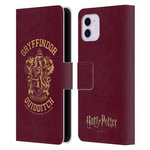 Harry Potter Deathly Hallows X Gryffindor Quidditch Leather Book Wallet Case Cover For Apple iPhone 11