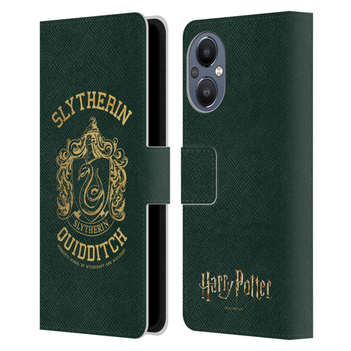 Harry Potter Deathly Hallows X Slytherin Quidditch Leather Book Wallet Case Cover For OnePlus Nord N20 5G