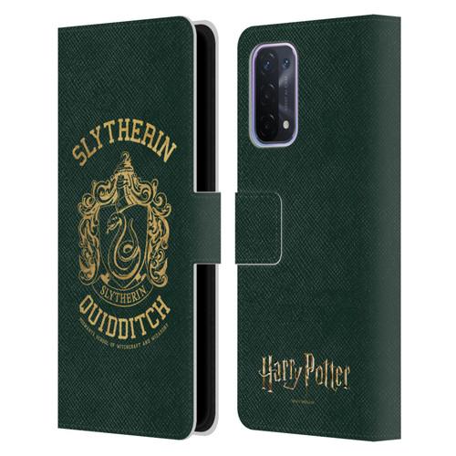 Harry Potter Deathly Hallows X Slytherin Quidditch Leather Book Wallet Case Cover For OPPO A54 5G