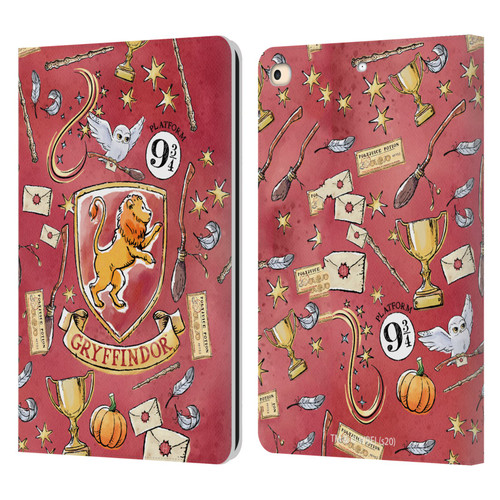 Harry Potter Deathly Hallows XIII Gryffindor Pattern Leather Book Wallet Case Cover For Apple iPad 9.7 2017 / iPad 9.7 2018