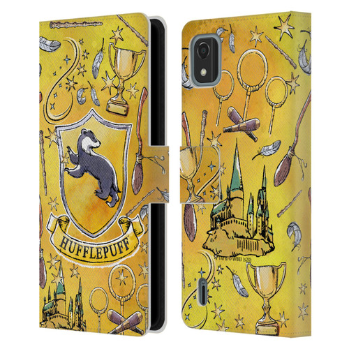 Harry Potter Deathly Hallows XIII Hufflepuff Pattern Leather Book Wallet Case Cover For Nokia C2 2nd Edition