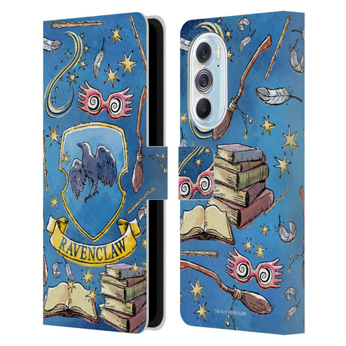 Harry Potter Deathly Hallows XIII Ravenclaw Pattern Leather Book Wallet Case Cover For Motorola Edge X30