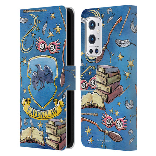 Harry Potter Deathly Hallows XIII Ravenclaw Pattern Leather Book Wallet Case Cover For OnePlus 9 Pro