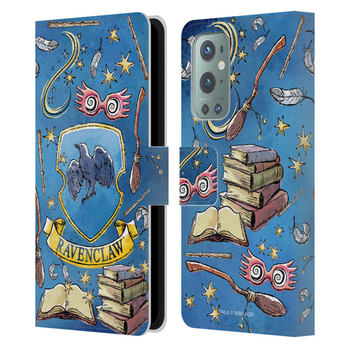Harry Potter Deathly Hallows XIII Ravenclaw Pattern Leather Book Wallet Case Cover For OnePlus 9