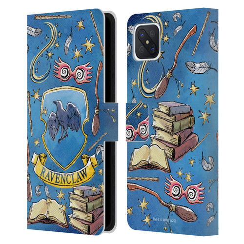 Harry Potter Deathly Hallows XIII Ravenclaw Pattern Leather Book Wallet Case Cover For OPPO Reno4 Z 5G