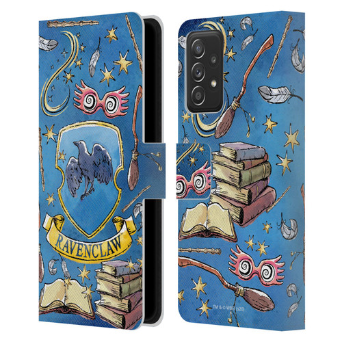 Harry Potter Deathly Hallows XIII Ravenclaw Pattern Leather Book Wallet Case Cover For Samsung Galaxy A52 / A52s / 5G (2021)