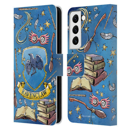 Harry Potter Deathly Hallows XIII Ravenclaw Pattern Leather Book Wallet Case Cover For Samsung Galaxy S22 5G