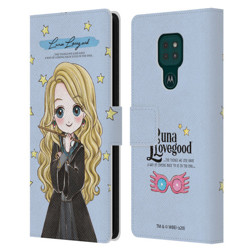 Harry Potter Deathly Hallows XXXVII Luna Lovegood Leather Book Wallet Case Cover For Motorola Moto G9 Play