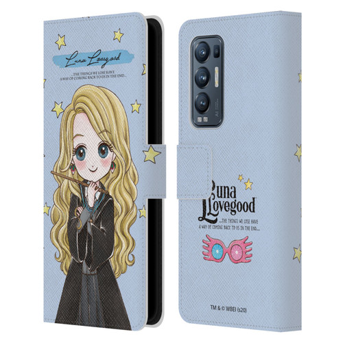 Harry Potter Deathly Hallows XXXVII Luna Lovegood Leather Book Wallet Case Cover For OPPO Find X3 Neo / Reno5 Pro+ 5G