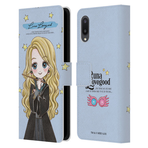 Harry Potter Deathly Hallows XXXVII Luna Lovegood Leather Book Wallet Case Cover For Samsung Galaxy A02/M02 (2021)