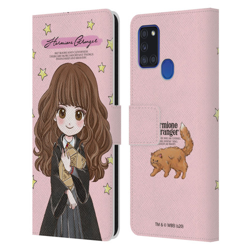 Harry Potter Deathly Hallows XXXVII Hermione Granger Leather Book Wallet Case Cover For Samsung Galaxy A21s (2020)