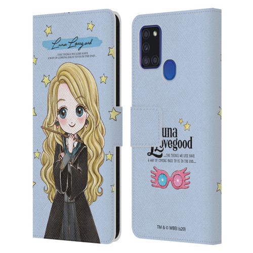 Harry Potter Deathly Hallows XXXVII Luna Lovegood Leather Book Wallet Case Cover For Samsung Galaxy A21s (2020)