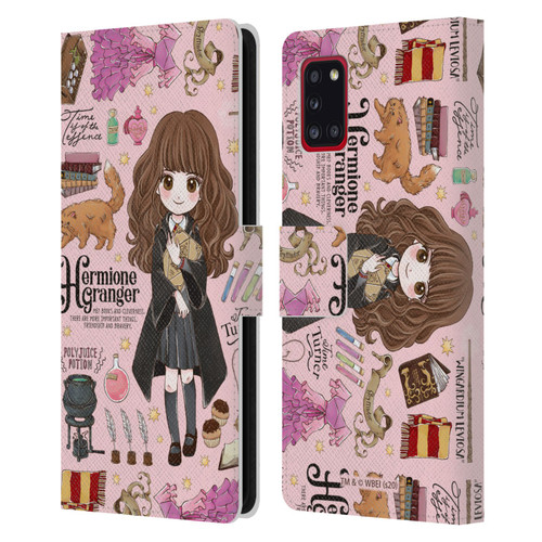Harry Potter Deathly Hallows XXXVII Hermione Pattern Leather Book Wallet Case Cover For Samsung Galaxy A31 (2020)