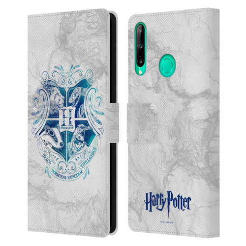 Harry Potter Deathly Hallows IX Hogwarts Aguamenti Leather Book Wallet Case Cover For Huawei P40 lite E