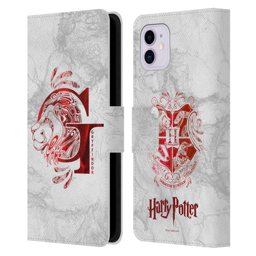 Harry Potter Deathly Hallows IX Gryffindor Aguamenti Leather Book Wallet Case Cover For Apple iPhone 11