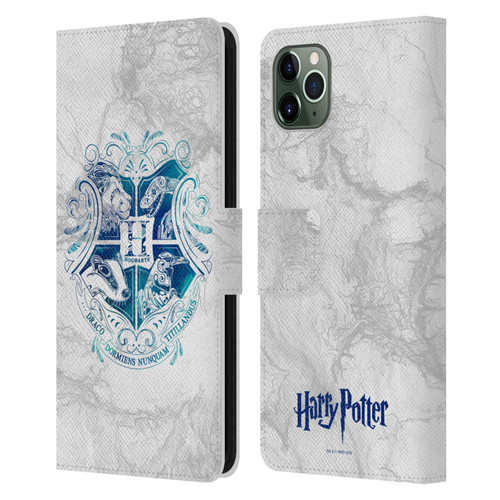 Harry Potter Deathly Hallows IX Hogwarts Aguamenti Leather Book Wallet Case Cover For Apple iPhone 11 Pro Max