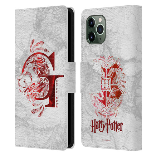 Harry Potter Deathly Hallows IX Gryffindor Aguamenti Leather Book Wallet Case Cover For Apple iPhone 11 Pro