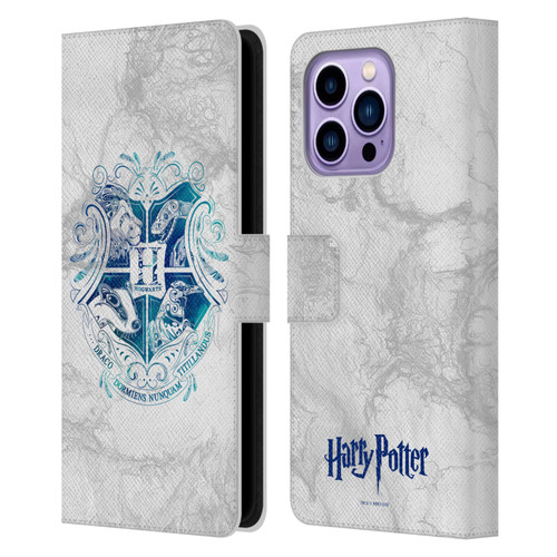 Harry Potter Deathly Hallows IX Hogwarts Aguamenti Leather Book Wallet Case Cover For Apple iPhone 14 Pro Max