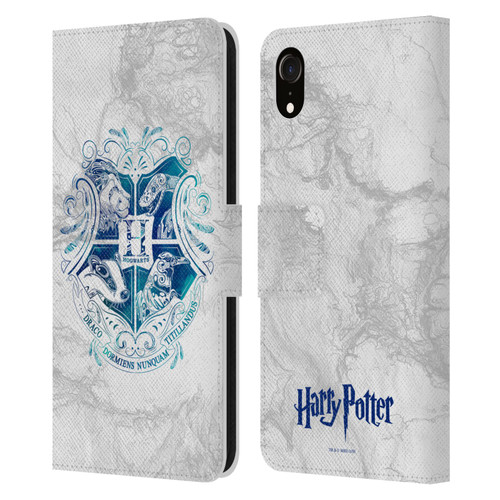 Harry Potter Deathly Hallows IX Hogwarts Aguamenti Leather Book Wallet Case Cover For Apple iPhone XR