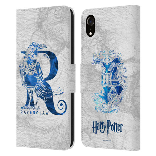 Harry Potter Deathly Hallows IX Ravenclaw Aguamenti Leather Book Wallet Case Cover For Apple iPhone XR