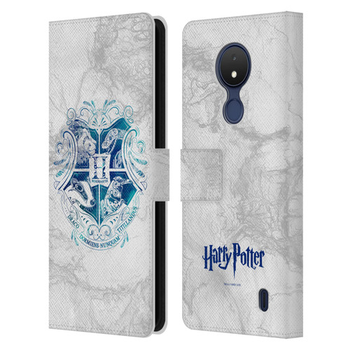 Harry Potter Deathly Hallows IX Hogwarts Aguamenti Leather Book Wallet Case Cover For Nokia C21
