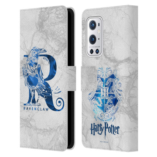 Harry Potter Deathly Hallows IX Ravenclaw Aguamenti Leather Book Wallet Case Cover For OnePlus 9 Pro