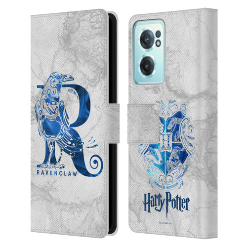 Harry Potter Deathly Hallows IX Ravenclaw Aguamenti Leather Book Wallet Case Cover For OnePlus Nord CE 2 5G