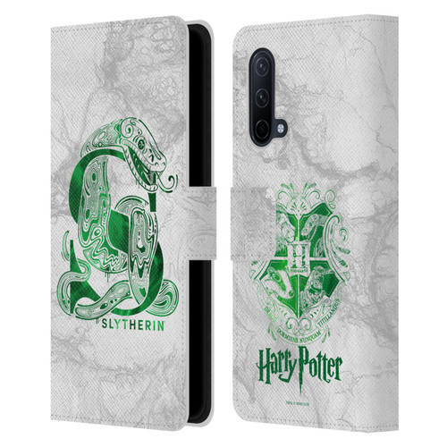 Harry Potter Deathly Hallows IX Slytherin Aguamenti Leather Book Wallet Case Cover For OnePlus Nord CE 5G