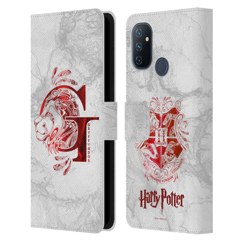 Harry Potter Deathly Hallows IX Gryffindor Aguamenti Leather Book Wallet Case Cover For OnePlus Nord N100