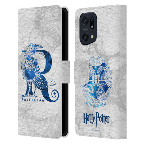Harry Potter Deathly Hallows IX Ravenclaw Aguamenti Leather Book Wallet Case Cover For OPPO Find X5