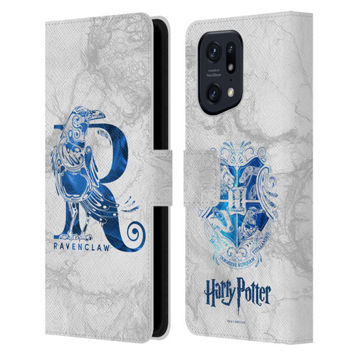 Harry Potter Deathly Hallows IX Ravenclaw Aguamenti Leather Book Wallet Case Cover For OPPO Find X5 Pro